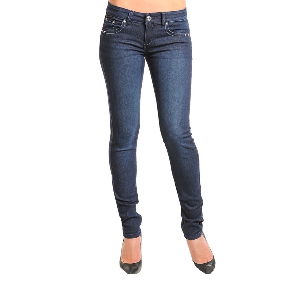 Blue Demin Rhinestone Embellished Jeans